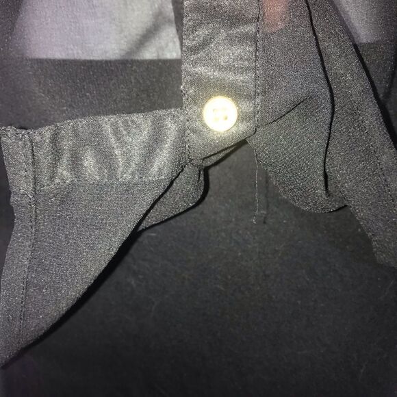 Dizzie Lizzie Black Sheer Cutout Back Top-Med - Picture 6 of 9